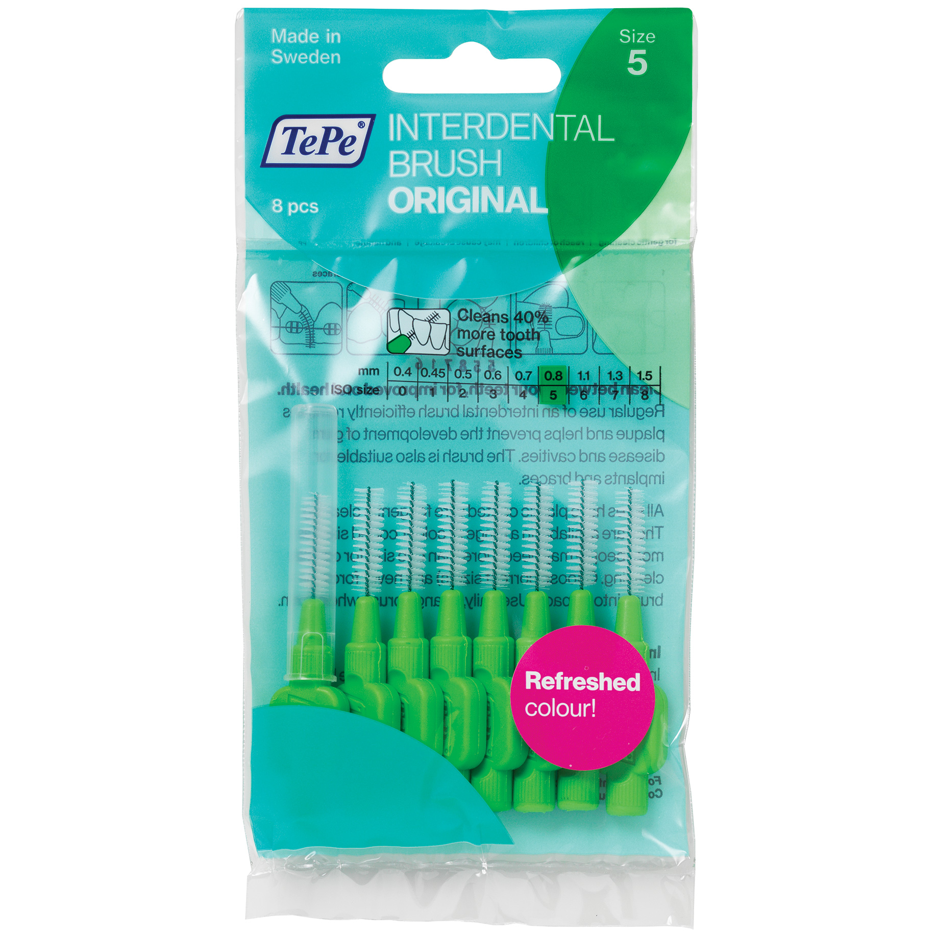 PAT372 TePe Interdental Brush Medium Green 0.8mm