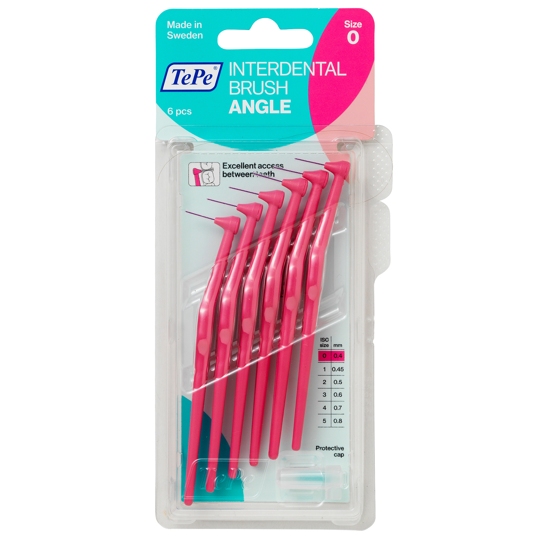 PAT410 TePe Angle Interdental Brush XXXXFine Pink 0.4mm