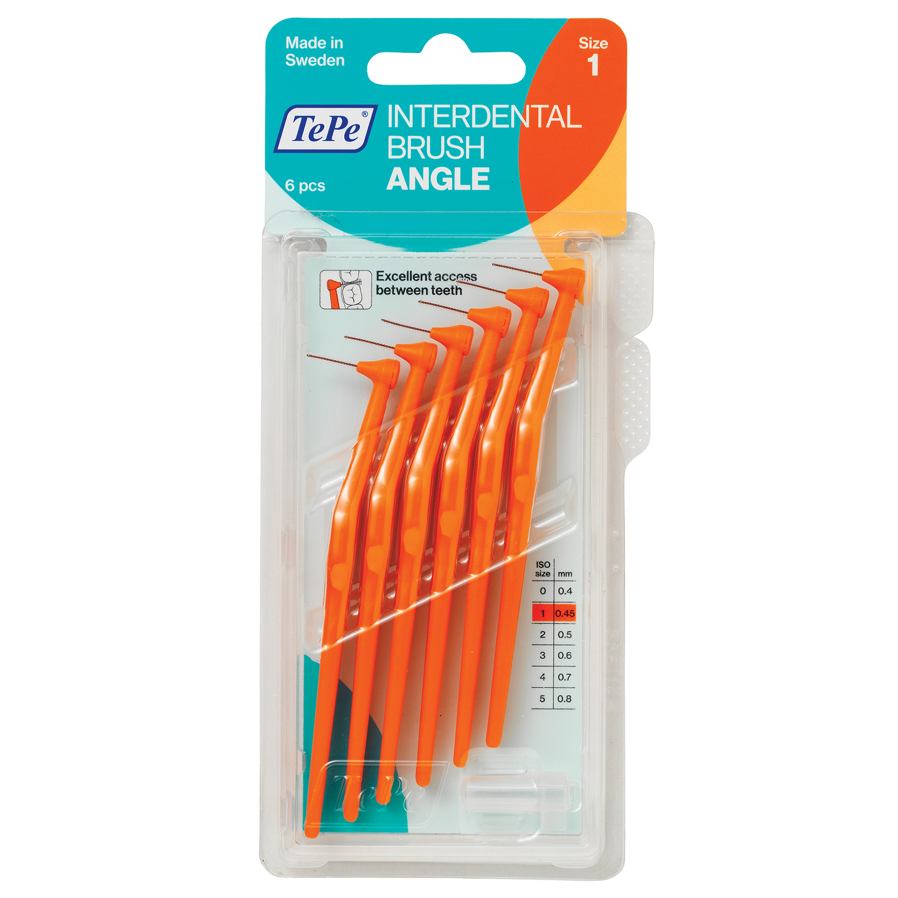 PAT411 TePe Angle Interdental Brush XXXFine Orange 0.45mm