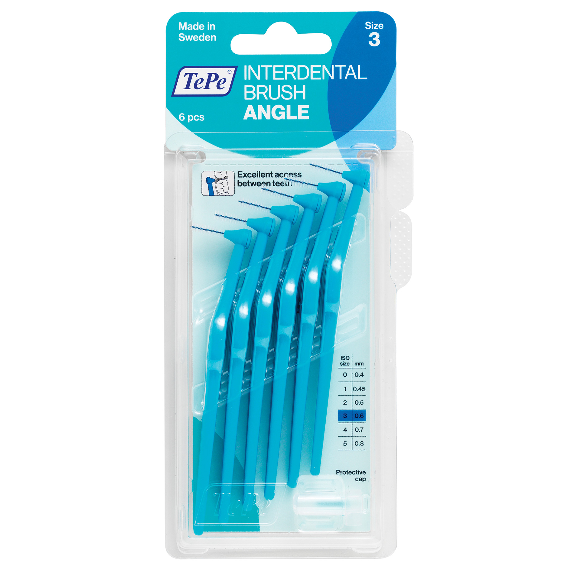PAT413 TePe Angle Interdental Brush XFine Blue 0.6mm