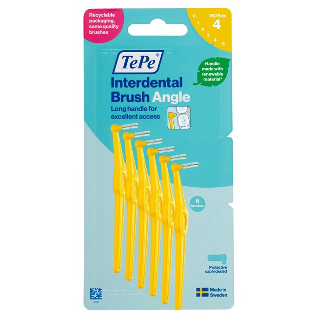 TePe Angle Interdental Brush Fine Yellow 0.7mm