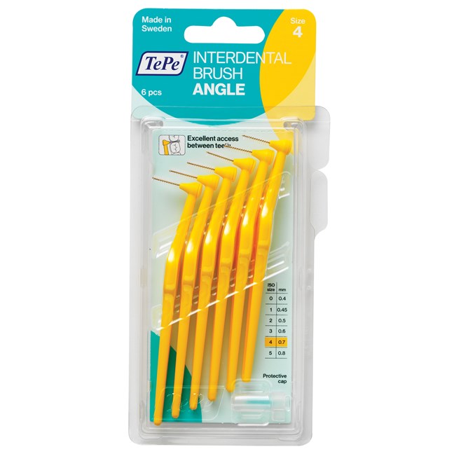 TePe Angle Interdental Brush Fine Yellow 0.7mm