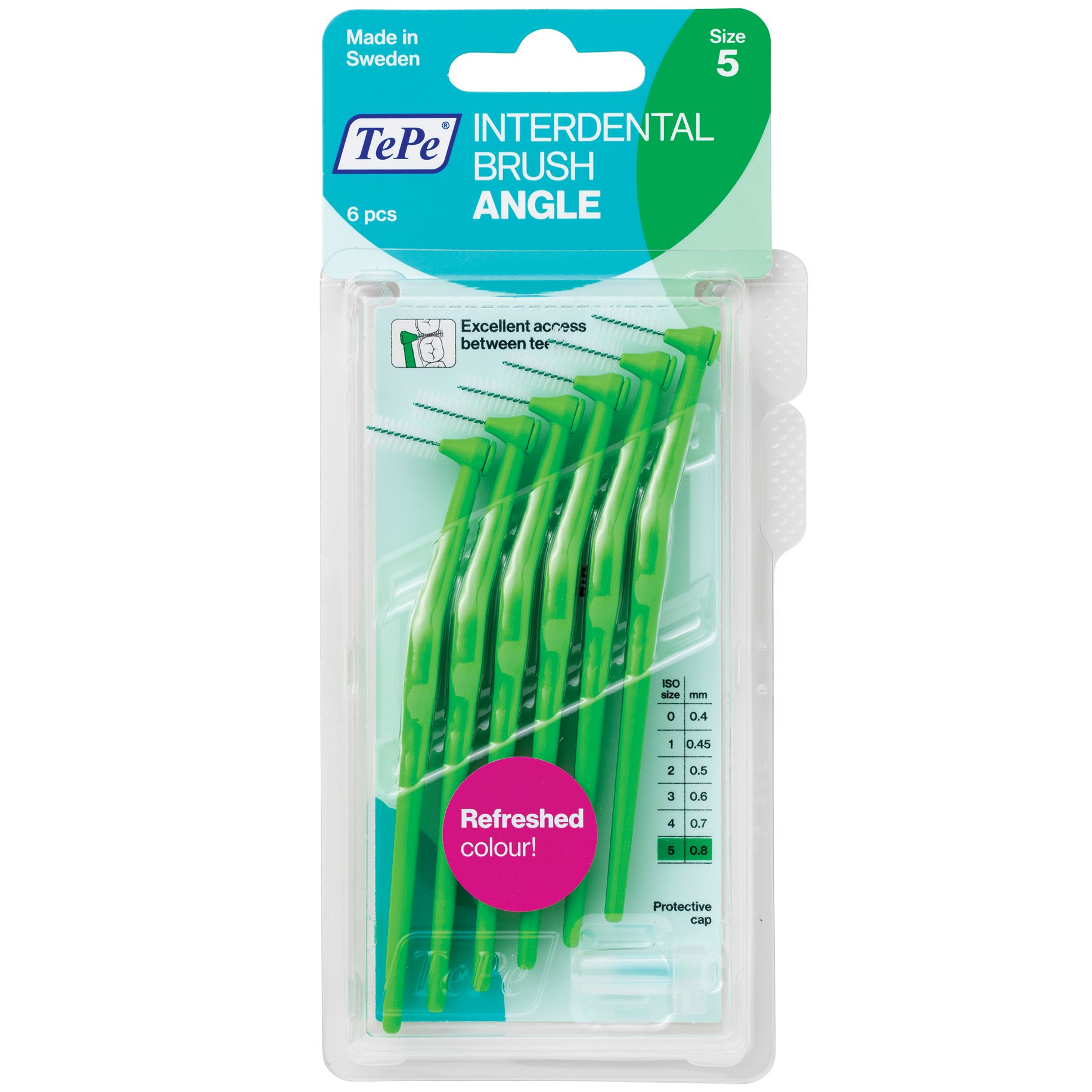 PAT415 TePe Angle Interdental Brush Medium Green 0.8mm