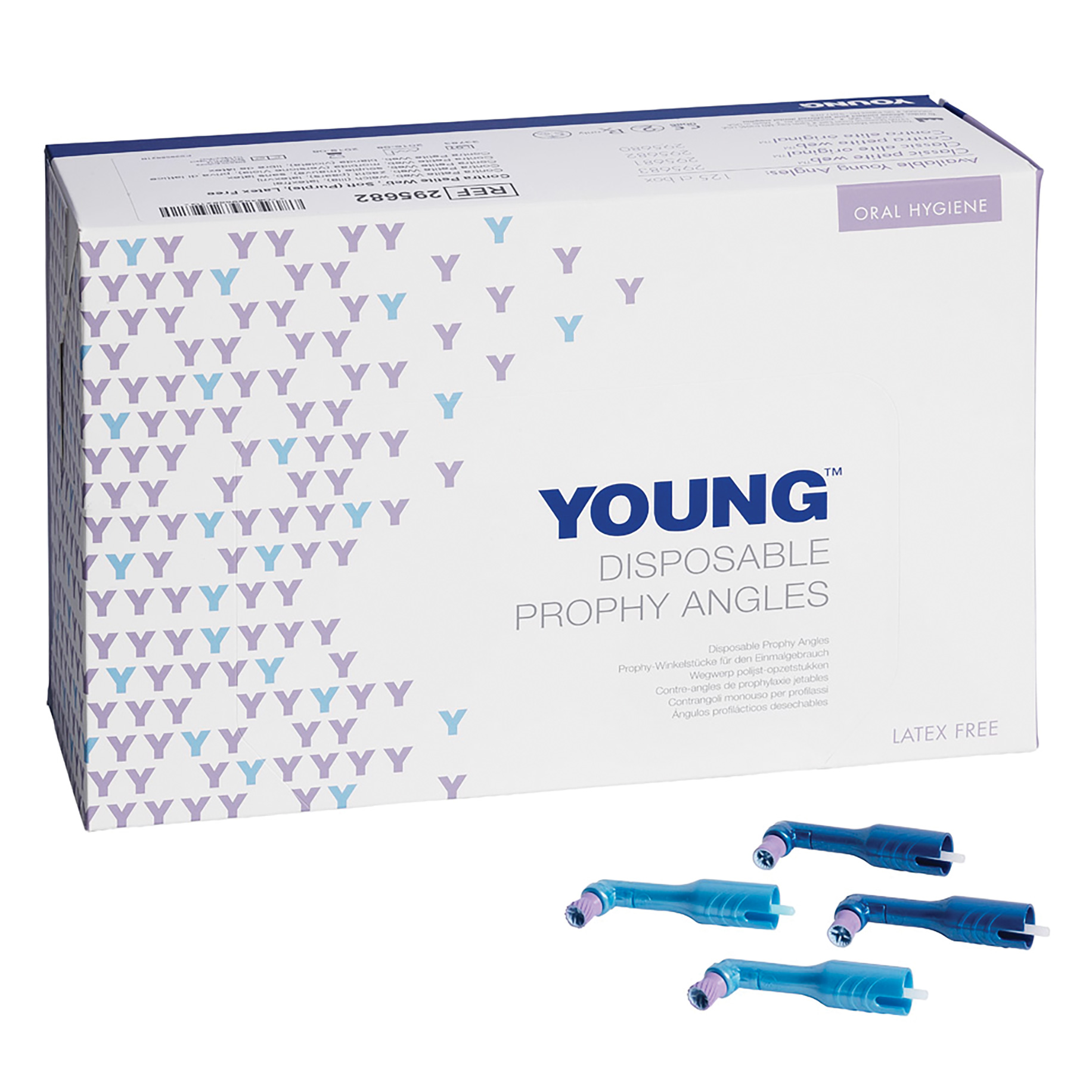 Young Disposable Prophy Angles Elite type, Straight, Short, Soft (Purple) 