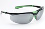 Safety Glasses Smoke Flash Mirrored Lens, Black Green Frame