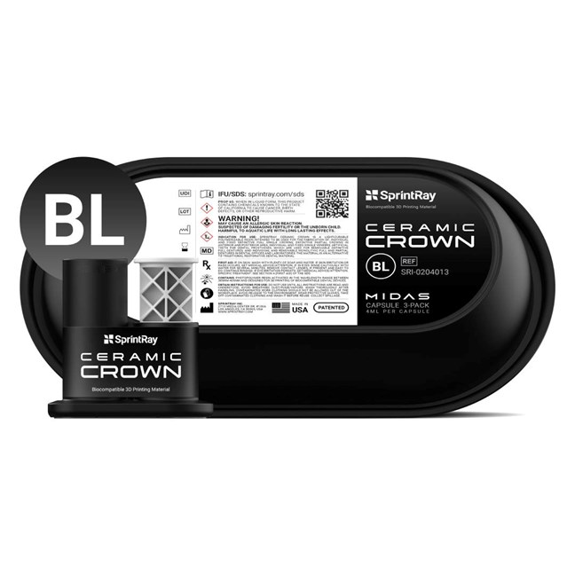 SprintRay Ceramic Crown - Bleach MIDAS Capsule 3 Pack