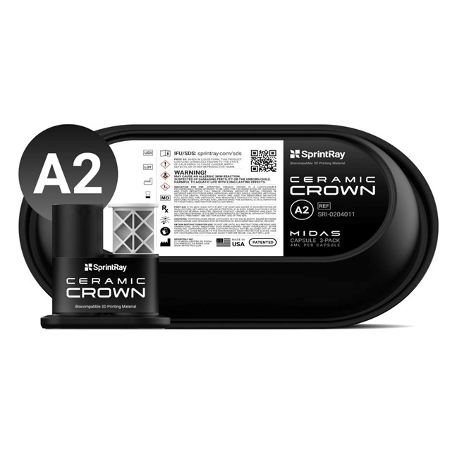 SprintRay Ceramic Crown - A2 MIDAS Capsule 3 Pack