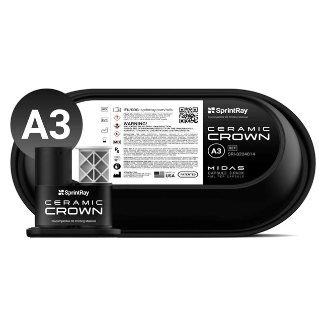 SprintRay Ceramic Crown - A3 MIDAS Capsule 3 Pack