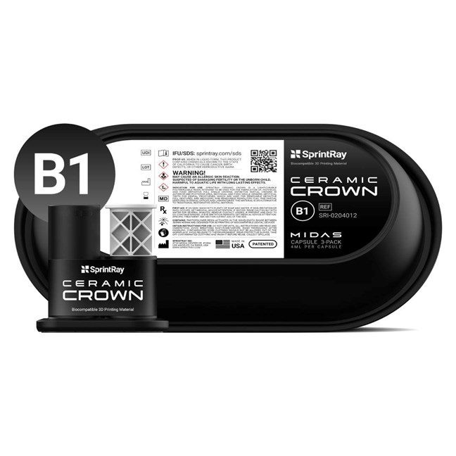 SprintRay Ceramic Crown - B1 MIDAS Capsule 3 Pack