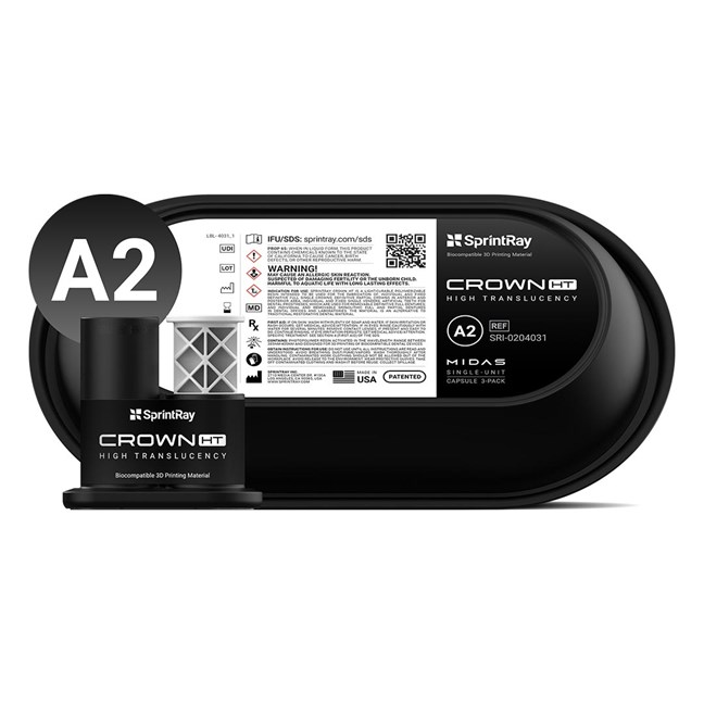SprintRay Crown HT A2 Single Unit Capsules