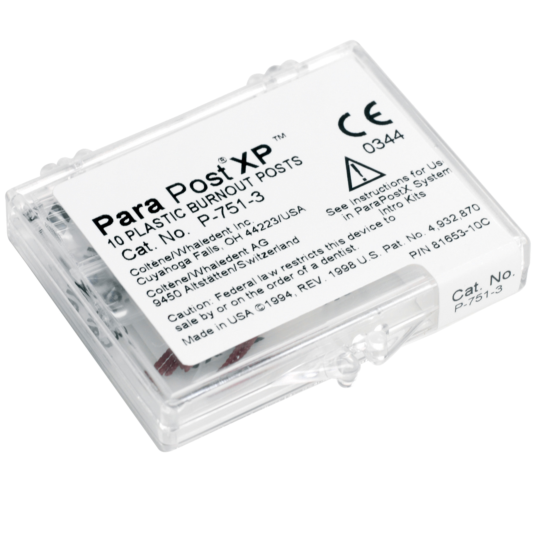 ParaPost XP Plastic Lab Burnout Posts P751-6    1.50mm    Black 