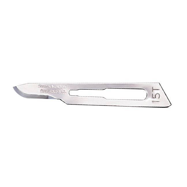 Scalpel Blades - Red, Sterile, Carbon Steel No. 15T Blue (0292)