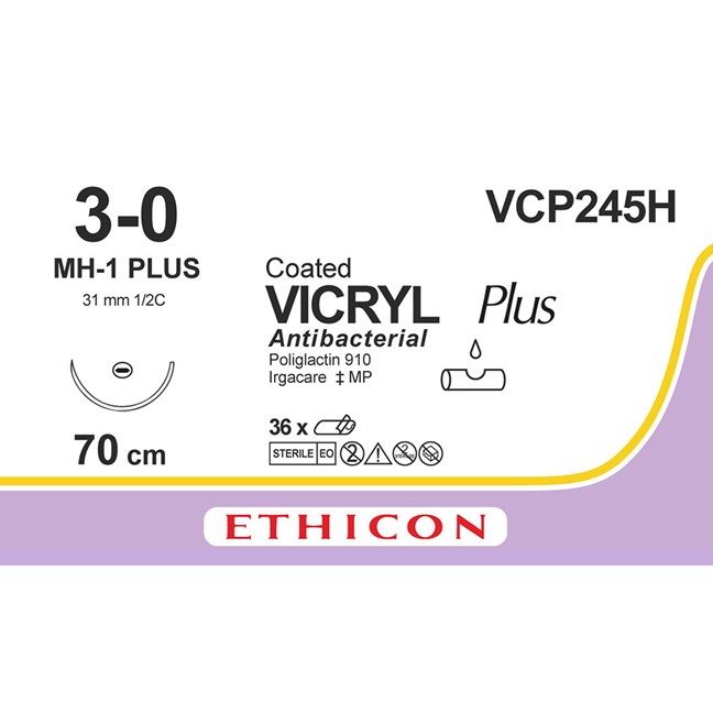 VICRYL Plus Suture VCP245H VCP245H Gauge 3-0, Length 70cm