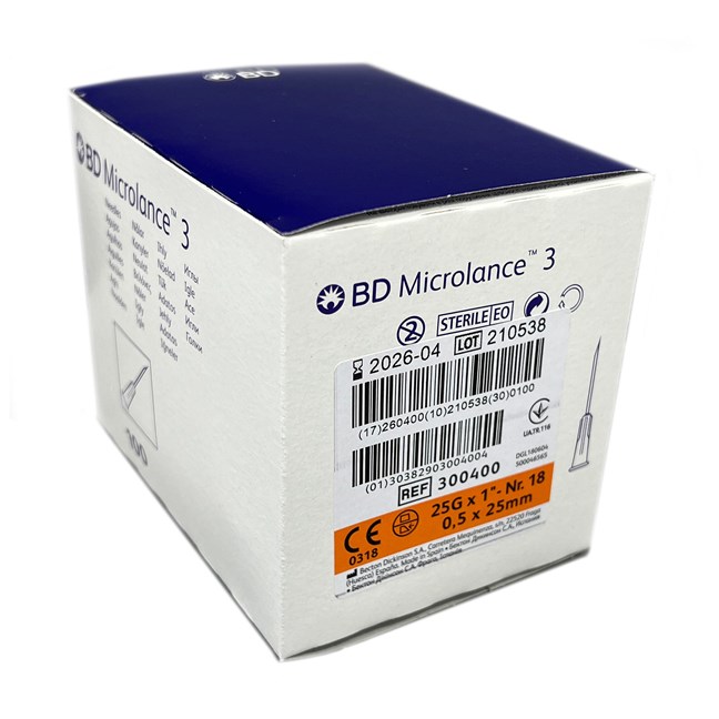 Microlance Hypodermic Needle 25g x 25mm Orange