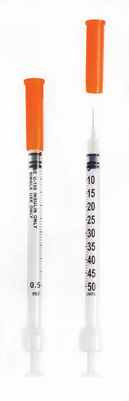Sterile Insulin Syringes With Needles 0.5ml - 30G x 8mm 