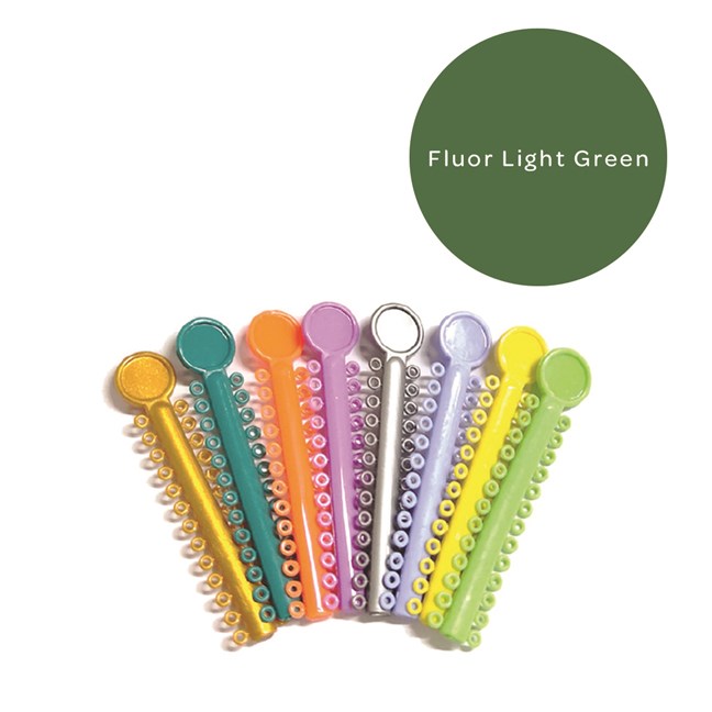 Elastomeric Ligatures Regular Fluor Light Green